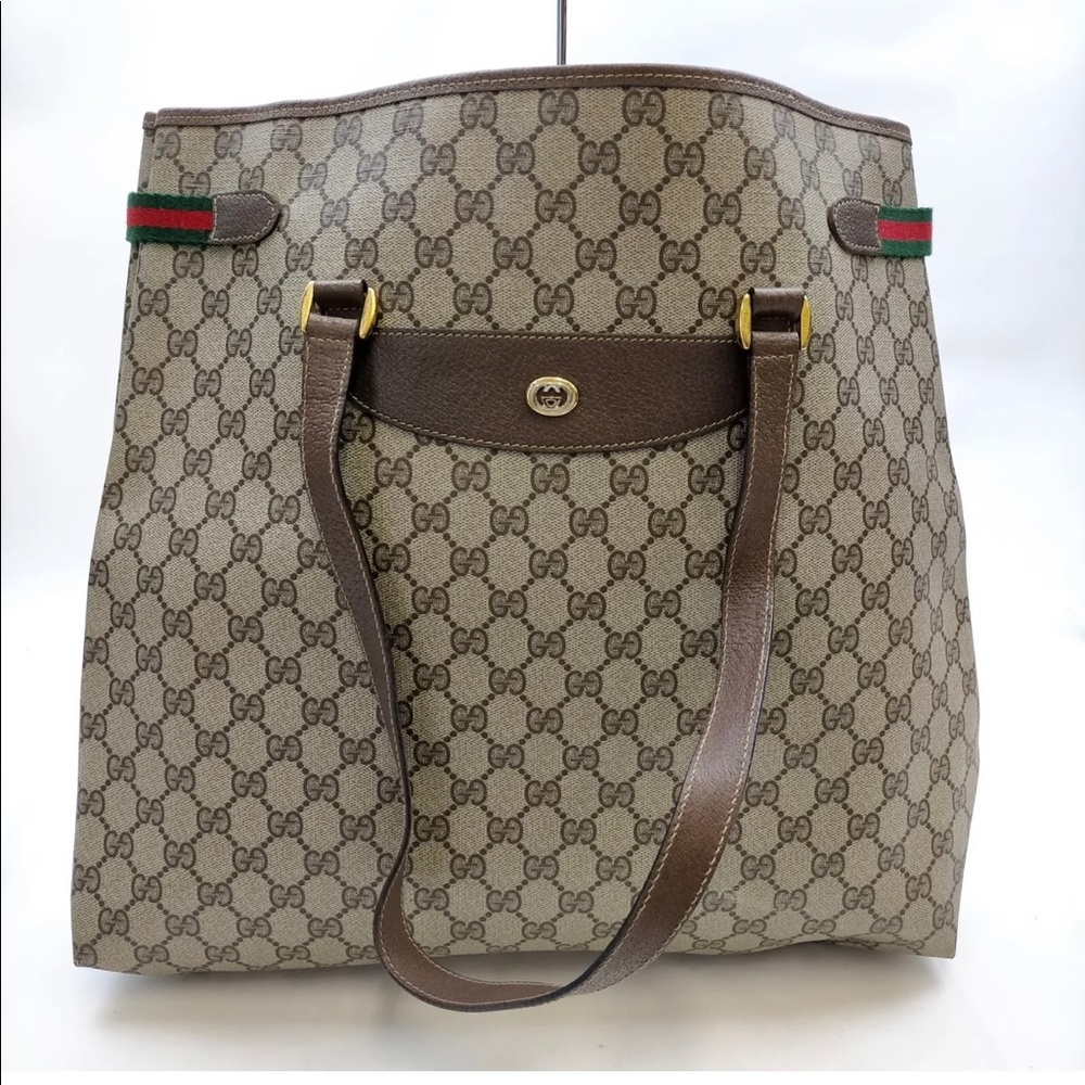 Vintage brown PVC Gucci tote bag